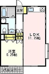 さつきハイツ 1LDKの間取図画像