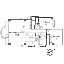 アルファ8南青山 2LDKの間取図画像