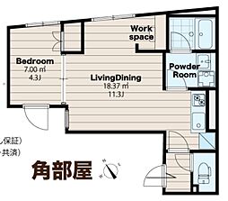 EXAM本駒込 1LDKの間取図画像