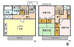シャルム 1階3LDKの間取り