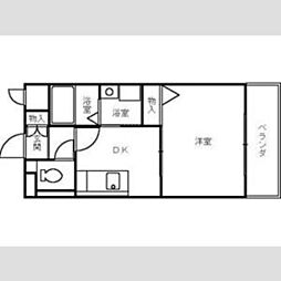 ハイネ福田 1DKの間取図画像