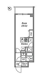 RenaissanceCourt新宿余丁町 ワンルームの間取図画像