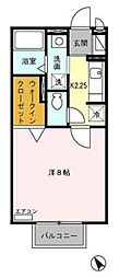 サンビレッジ2 1Kの間取図画像