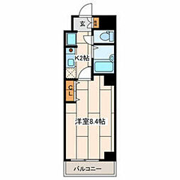 パール横浜東口壱番館 1Kの間取図画像