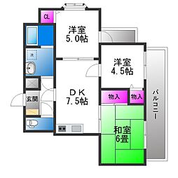 サンヴィレッジ 3DKの間取図画像