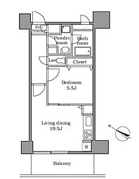 レジディア中延 1LDKの間取図画像