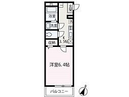 シリウス富士見関沢 1Kの間取図画像