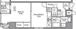 RESIDIAIRIYA 1LDKの間取図画像