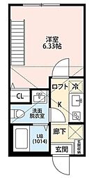 Venus Lagoon三枚町 1Kの間取図画像