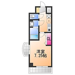LUXEなかもず 1Kの間取図画像