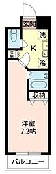 エスペランサK2 1Kの間取図画像
