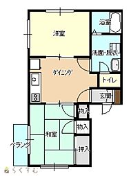 アーバンライフ壱番館 2DKの間取図画像