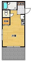 エージュ新小岩 1階ワンルームの間取り