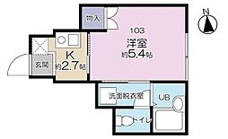 ロンディネ鷺ノ宮 1Kの間取図画像