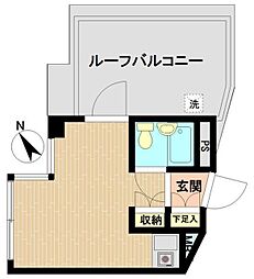 パレ・ドール高輪 ワンルームの間取図画像