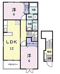 メゾンシンシア 2LDKの間取図画像