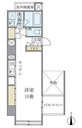 東京松屋ユニティ ワンルームの間取図画像