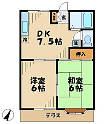 シェラトン南大沢 2DKの間取図画像