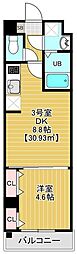 プリファード幕張 1DKの間取図画像