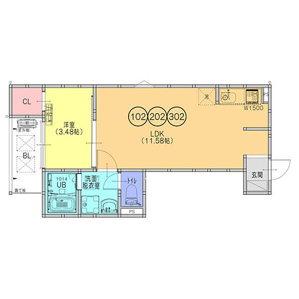 Fstyle南新町 ｜大阪府松原市南新町１丁目(賃貸アパート1LDK・3階・33.09㎡)の写真 その2