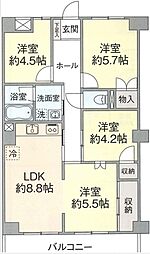 スターハイツ北野 4LDKの間取図画像