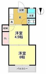 玉川ビル 2Kの間取図画像