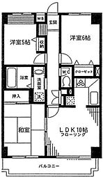 サングレース砧 3LDKの間取図画像