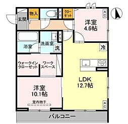 アーバンパレス21 2LDKの間取図画像