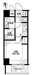 プレールドゥーク銀座イースト2 1Kの間取図画像
