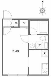 Ludens本蓮沼2 1Kの間取図画像