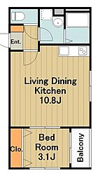 相模原市緑区橋本4丁目アパート 1LDKの間取図画像