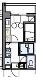 レオパレスフラット浜松町 1Kの間取図画像