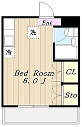スカイコート向ヶ丘遊園 ワンルームの間取図画像