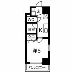 スパシエルクス大宮 1Kの間取図画像