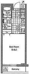 コンフォリア早稲田 1Kの間取図画像