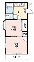 本厚木SolamachiIIDA5 2Kの間取図画像