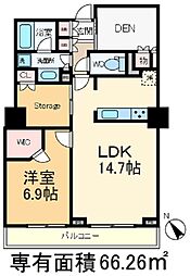 パークキューブ西ヶ原ステージ 6階1LDKの間取り