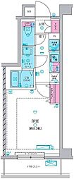 ジェノヴィア中野島 1Kの間取図画像