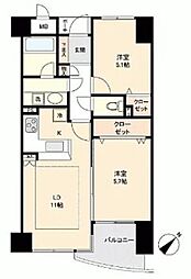 サンシティ博多フレックス21 302 3階2LDKの間取り