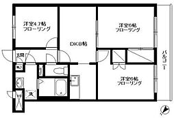 パストラル三田 3DKの間取図画像