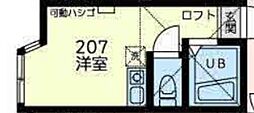 ユナイト浅田マイティージョー ワンルームの間取図画像