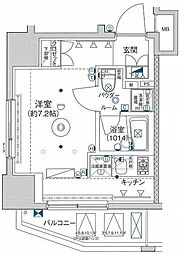 セジョリ北千住ノワール ワンルームの間取図画像