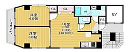 ウイングテラス御徒町 2LDKの間取図画像