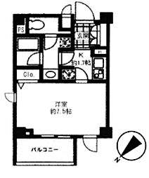 PRIMEURBAN用賀 1Kの間取図画像