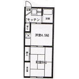 第三矢澤荘 2Kの間取図画像
