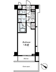 コンシェリア大森THERESIDENCE 1Kの間取図画像