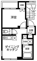 JR山手線 西日暮里駅 徒歩5分の賃貸マンション 3階1DKの間取り