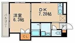 ロイヤルテラス橘亀戸 5階1DKの間取り