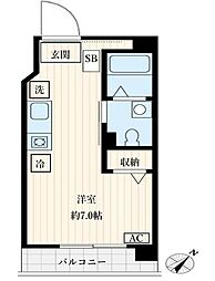 パティオTK ワンルームの間取図画像
