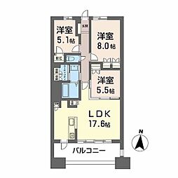 Nudgeone.照葉 3LDKの間取図画像